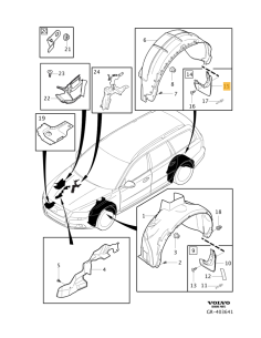 Volvo S80 V70 06- kreisā puse aizmugurē 30744140